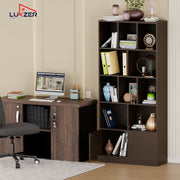 Lukzer 12 Open Cube Bookcase with Push Latch Doors & 2 Bottom Shelf (MR-033/Wenge)