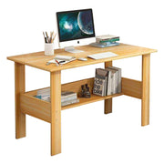 Lukzer Modern Computer Desk with Bookshelf Study Table Made with Engineered Wood (ST-005/Light Oak)