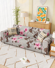 Lukzer Polyester Sofa Cover Pink Flower (SC-013-01)