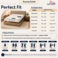Lukzer Terry Cotton Waterproof Mattress Protector  Blue (MTP-BL-001)
