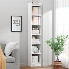 Lukzer 6 Layer Engineered Wood Bookshelf Multipurpose Rack (MR-005/White)