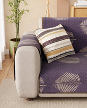 Lukzer Reversible Quilted Sofa Mat with Arms Sapphire Bloom (SC-182-01/A)