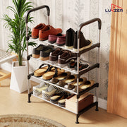Lukzer 4-Tier Metal & Plastic Space-Saving Shoe Organizer Rack (MSR-004/Silver)