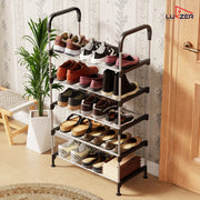 Lukzer 5-Tier Metal & Plastic Space-Saving Shoe Organizer Rack (MSR-005/Silver)