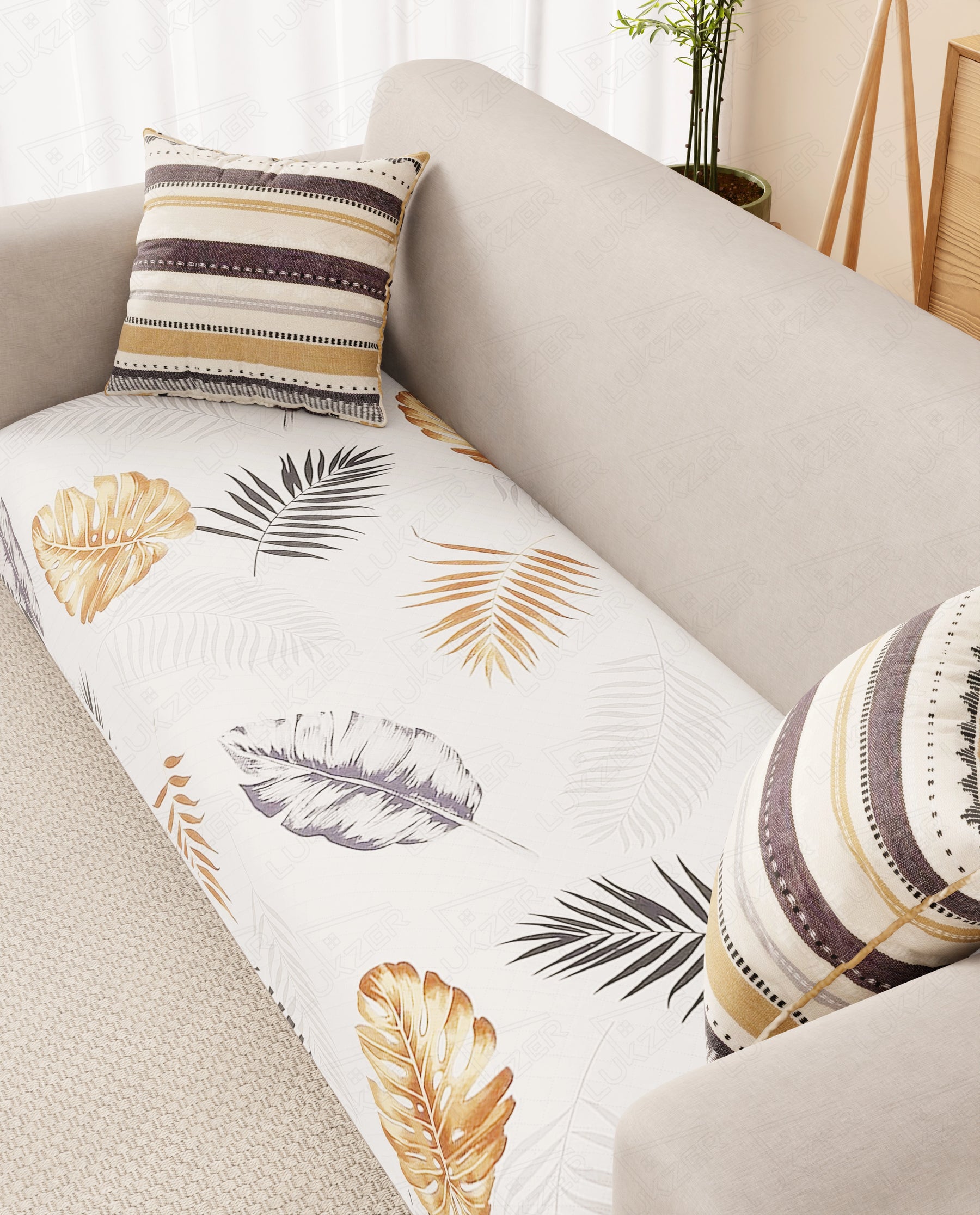 Lukzer Quilted Waterproof Sofa Mat   Mixed Leaf (SC-190-01)