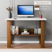 Lukzer Modern Desk with Bookshelf Study Table Made with Engineered Wood (ST-005/Dual Color)