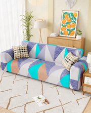 Lukzer Polyester Sofa Cover - Prism Light Blue (SC-046-01)