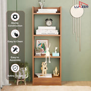 Lukzer 3 Layer Engineered Wood Multipurpose Rack Bookshelf Organizer Stand (MR-010/Oak Brown)