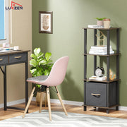 Lukzer 4-Tier Engineered Wood Bookshelf with Fabric Drawer (MRM-001/Wenge)