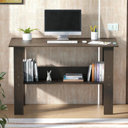 Lukzer Engineered Wood Modern Computer Desk with Bookshelf Study Table (ST-004/Wenge)