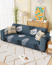Lukzer Polyester Sofa Cover - Grey Leaves (SC-006-01)