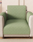 Lukzer Polyester Blend Quilted Sofa Cover Mat (350 GSM)| Full Coverage with Arms & Back Belt | Machine Washable Sofa Runner with Storage Side Pocket