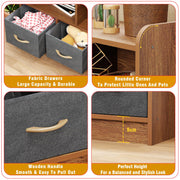 Lukzer 2-Layer Engineered Wood 3 Drawers Bookshelf & Storage Organizer (MR-025/Oak Brown)
