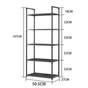Lukzer Modular Kitchen Storage Rack Plastic & Metal Organizer (5-Tier/PMR-006/Black)