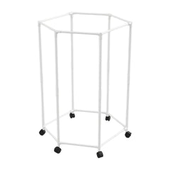 Lukzer Hexa Metal Clothes Drying Rack Laundry Organizer with Wheels (CGS-001/White)