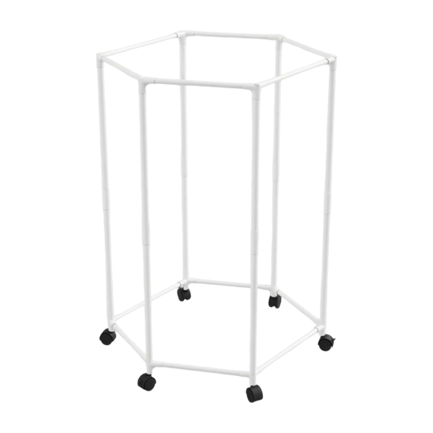 Lukzer Hexa Metal Clothes Drying Rack Laundry Organizer with Wheels (CGS-001/White)
