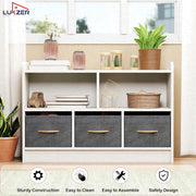 Lukzer 2-Layer Engineered Wood 3 Drawers Bookshelf & Storage Organizer (MR-025/White)