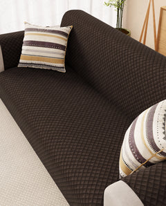 Lukzer Quilted Velvet Sofa Mat Dark Umber (SC-221-01)