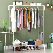 Lukzer Multifunctional Metal Garment Stand with Bottom Shelf (MGS-004/White)