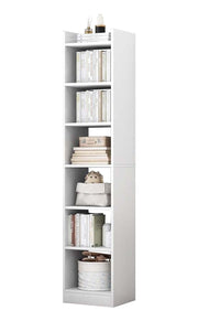 Lukzer 6 Layer Engineered Wood Bookshelf Multipurpose Rack (MR-005/White)