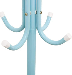 Lukzer 8-Hook Freestanding Metal Coat Stand – Stylish & Durable (Blue/White/Black, 170x42cm