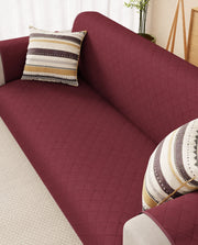 Lukzer Quilted Sofa Mat Cranberry Red (SC-194-01)