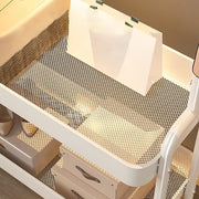 Lukzer 2-in-1 Portable Garment Rack with Wheels & 2-Tier Metal Baskets (Black/White, 32x66x156cm)