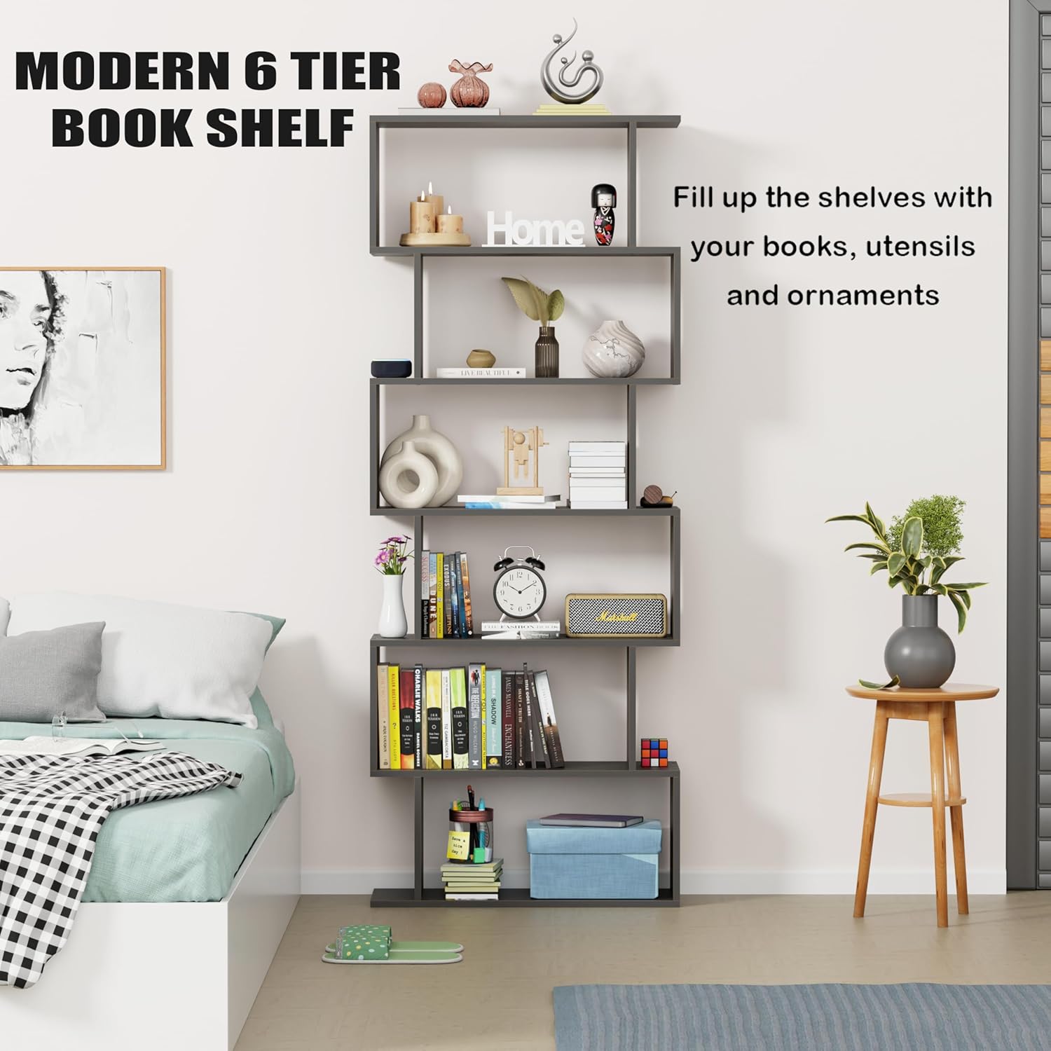 S-Shaped Ladder Bookshelf/Open Display Rack | (MR-002)