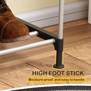 Lukzer Dual-Material Shoe Rack – Silver & Black, 3/4/5/6-Layer Storage Organizer