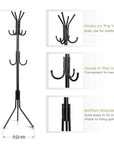 8 Hook Metal Coat Hanger Stand | (170 x 42cm)