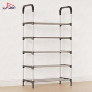 Lukzer 5-Tier Metal & Plastic Space-Saving Shoe Organizer Rack (MSR-005/Silver)