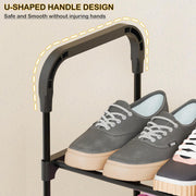 Lukzer Dual-Material Shoe Rack – Black, 3/4/5/6-Layer Storage Organizer