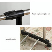 Lukzer Premium Stainless Steel Cloth Drying Stand – Double Rod & 2 Bottom Shelves