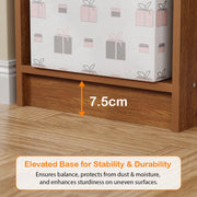 Lukzer Multipurpose Bookshelf Engineered Wood Closed Back Rack (MR-006/Oak Brown)