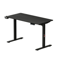 Lukzer Electric Height Adjustable Desk with USB & Type-C Study Table (EST-003/UC-Black & Black) 3-Years Warranty
