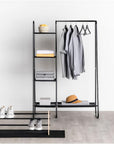 Metal Clothes Rack - Multi-Purpose Portable Garment Organizer Stand 5+1 Layer Rail with Storage Rack (A-Style/150x100x39.5cm)