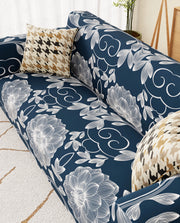 Lukzer Polyester Sofa Cover - Blue Dahlia (SC-003-01)