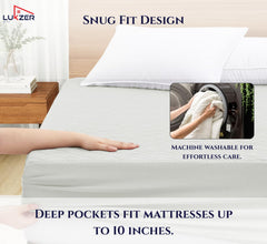 Lukzer Quilted Cotton Waterproof Mattress Protector   Mercury (MTP-QMC-001)