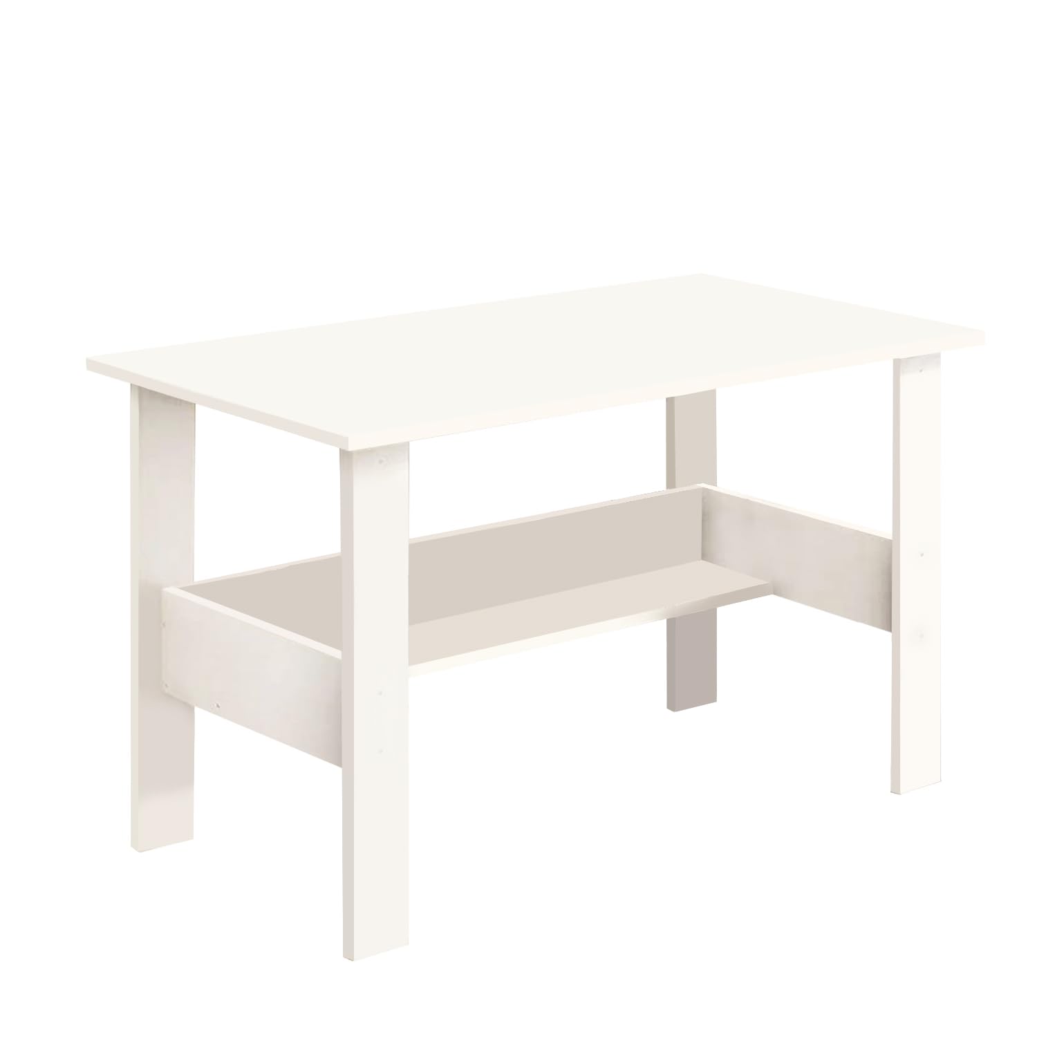 Lukzer Engineered Wood Modern Computer Desk with Bookshelf Study Table (ST-004/White)