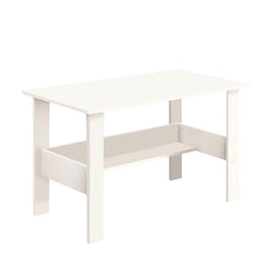 Lukzer Engineered Wood Modern Computer Desk with Bookshelf Study Table (ST-004/White)