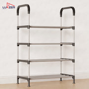 Lukzer 4-Tier Metal & Plastic Space-Saving Shoe Organizer Rack (MSR-004/Silver)
