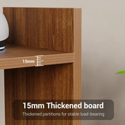 Lukzer Adjustable 5-Tier Bookshelf Multi-Functional Storage Rack Engineered Wood (MR-011/Oak Brown)