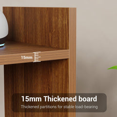 Lukzer Adjustable 5-Tier Bookshelf Multi-Functional Storage Rack Engineered Wood (MR-011/Oak Brown)