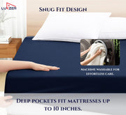 Lukzer Terry Cotton Waterproof Mattress Protector  Blue (MTP-BL-001)