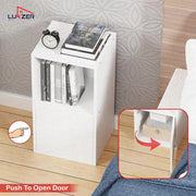Lukzer Engineered Wood 2 Layer Storage Cabinet with Open Display Rack (MR-021/White)