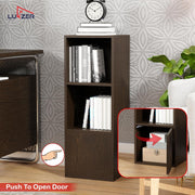 Lukzer 3 Layer Engineered Wood Storage Cabinet with Open Display Rack (MR-022/Wenge)