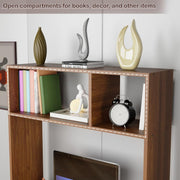 Lukzer Engineered Wood Study Desk with Built-in Bookshelf – ST-006 (White, Oak Brown)