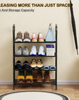 Dual Material Shoe Rack | (Black)