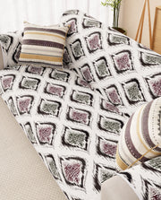 Lukzer Reversible Quilted Sofa Mat with Arms Ikat Rose (SC-203-01)