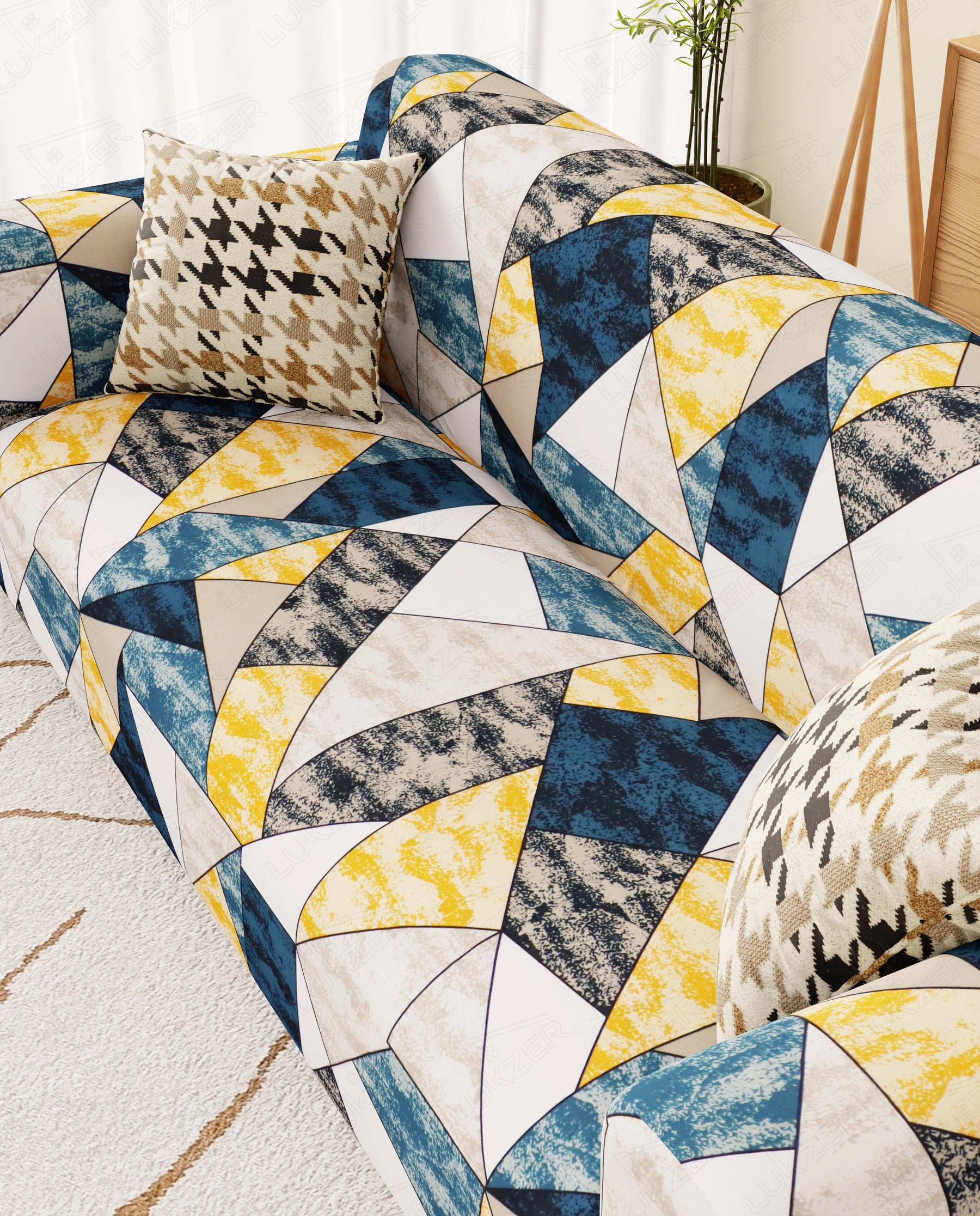Lukzer Polyester Sofa Cover - Prism Yellow (SC-047-01)